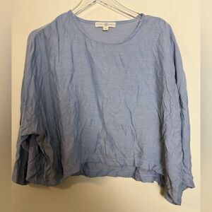 Mimu Maxi Blue Drop Sleeve Slouch Top Small Oversized Flowy